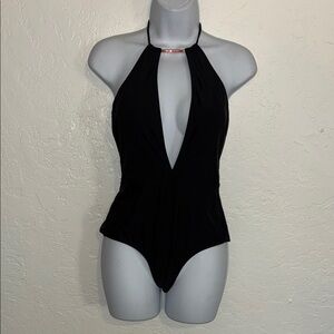 NWT Ted Baker Black Halter One Piece Swimsuit